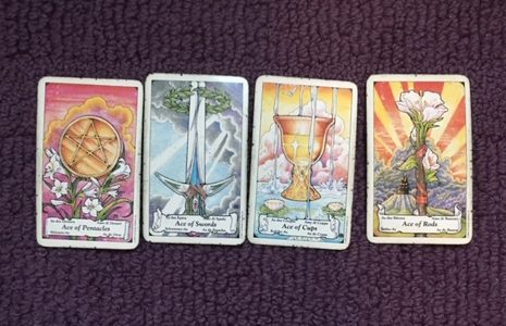 four tarot cards